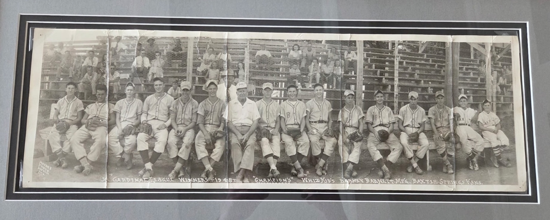 Mickey Mantle 1948 Whiz Kids Pre MLB Oversized Framed Type 1 Original Photo PSA/DNA