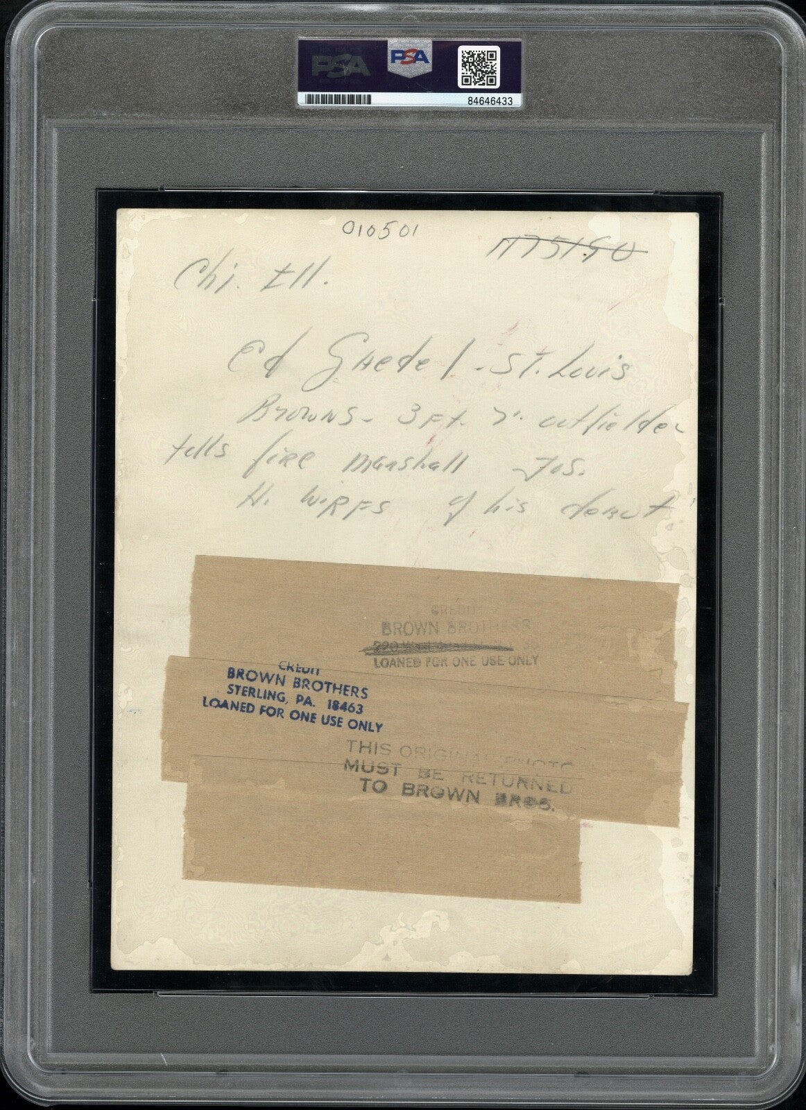 Eddie Gaedel 1951 St. Louis Browns Talks his Debut Type 1 Original Photo PSA/DNA