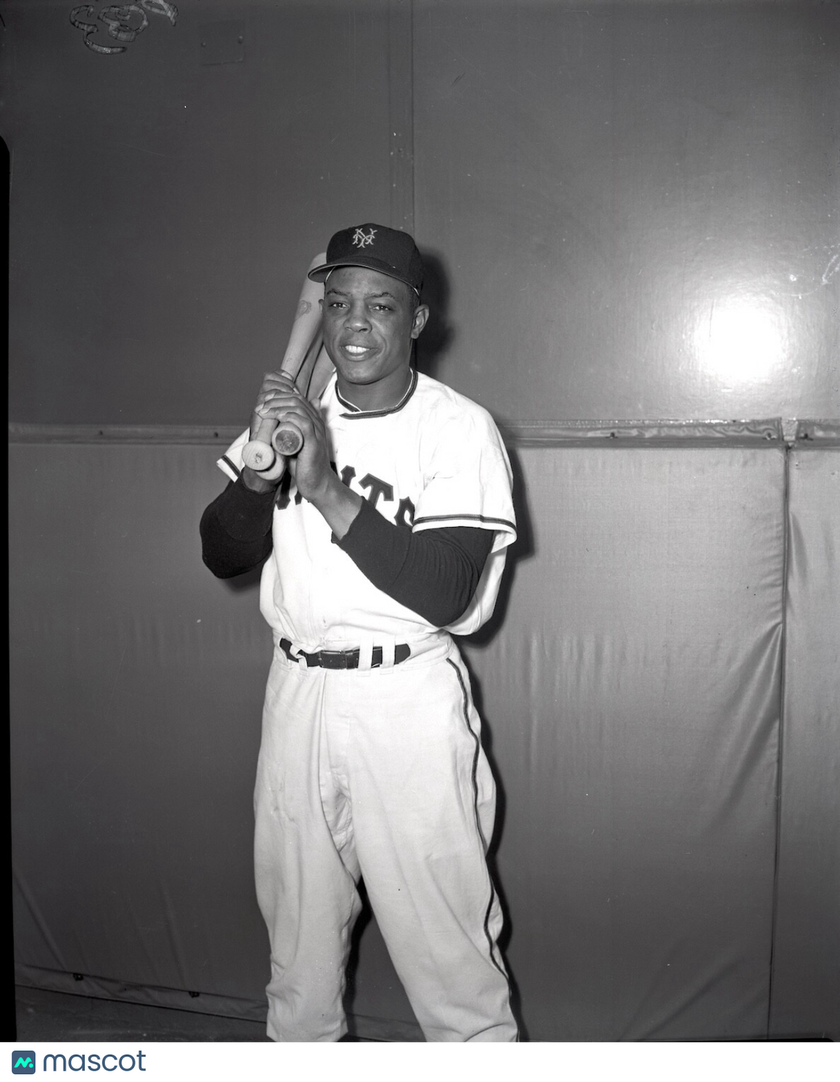 Willie Mays 1954 New York Giants w/Bat Original Photo Negative 4x5 1 of 1!