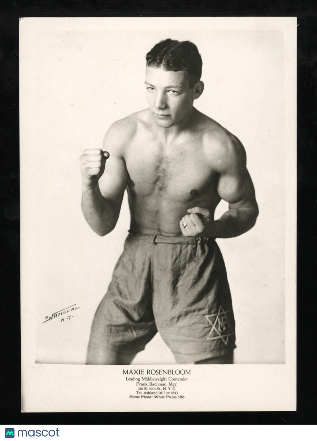 Maxie Rosenbloom 1929 New York Heavyweight Jewish Boxing Type 1 Original Photo