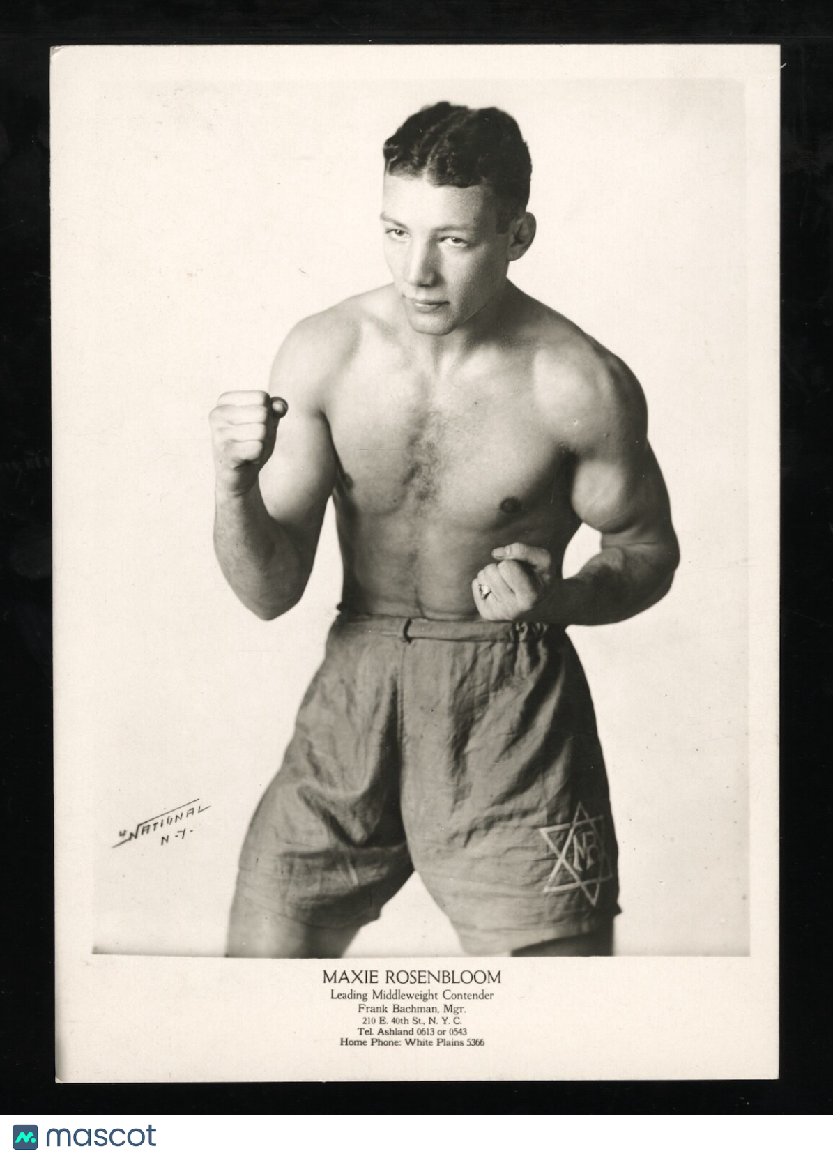 Maxie Rosenbloom 1929 New York Heavyweight Jewish Boxing Type 1 Original Photo
