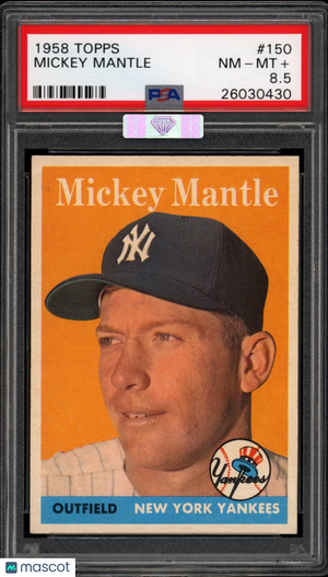 Mickey Mantle 1958 Topps Yankees Card #150 PSA 8.5 *VERY HIGH-END CENTERED*