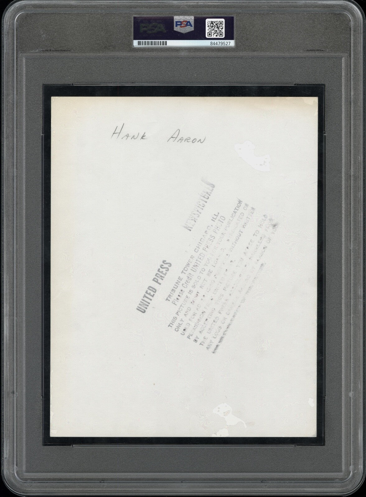 Hank Aaron 1950's *Rookie Era* Braves with Bat Type 1 Original Photo PSA/DNA