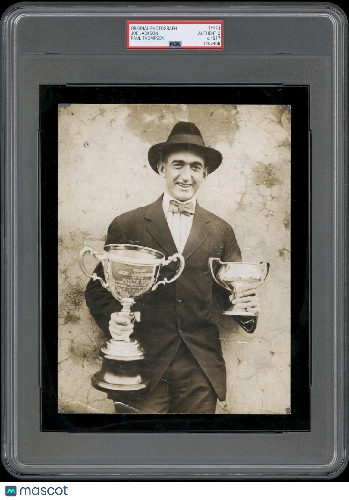 Shoeless Joe Jackson 1917 Type 1 Original Photo PSA/DNA Paul Thompson w/Trophies