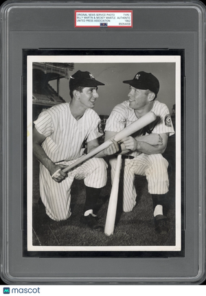 Mickey Mantle 1952 Yankee Stadium w/Billy Martin Type 1 Original Photo PSA/DNA