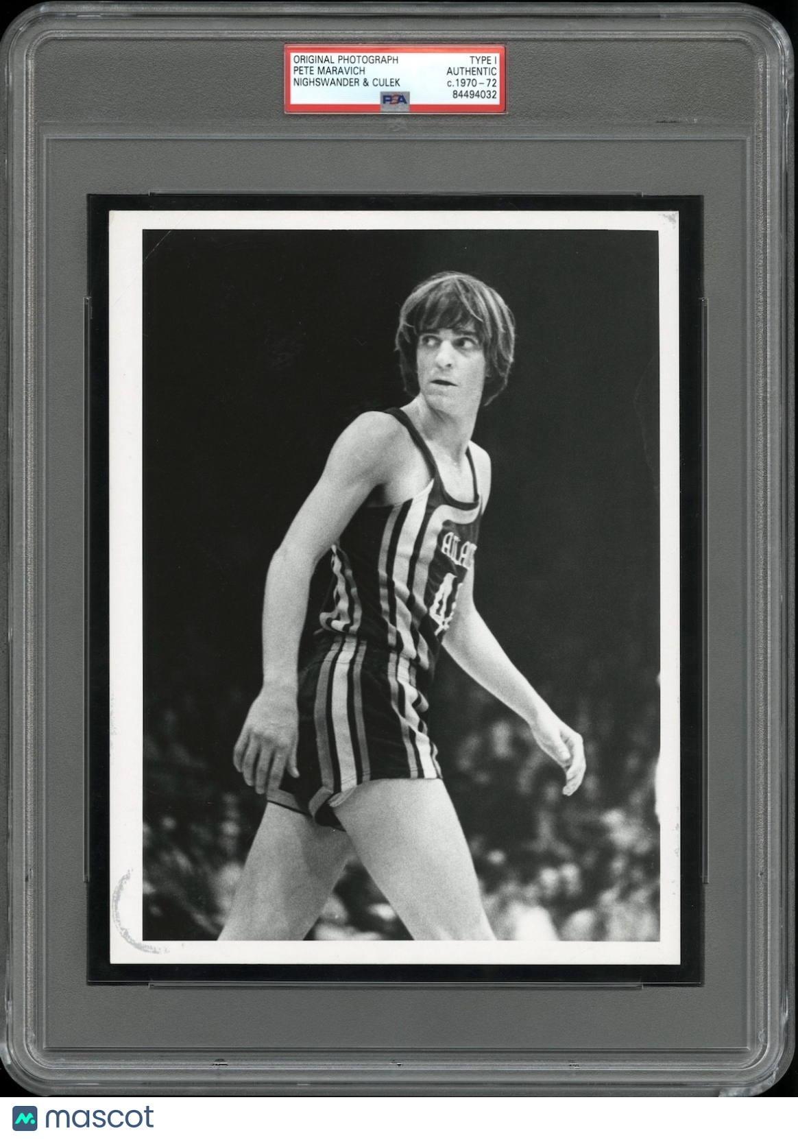 Pete Maravich 1970 Rookie Atlanta Hawks NBA Type 1 Original Photo PSA/DNA