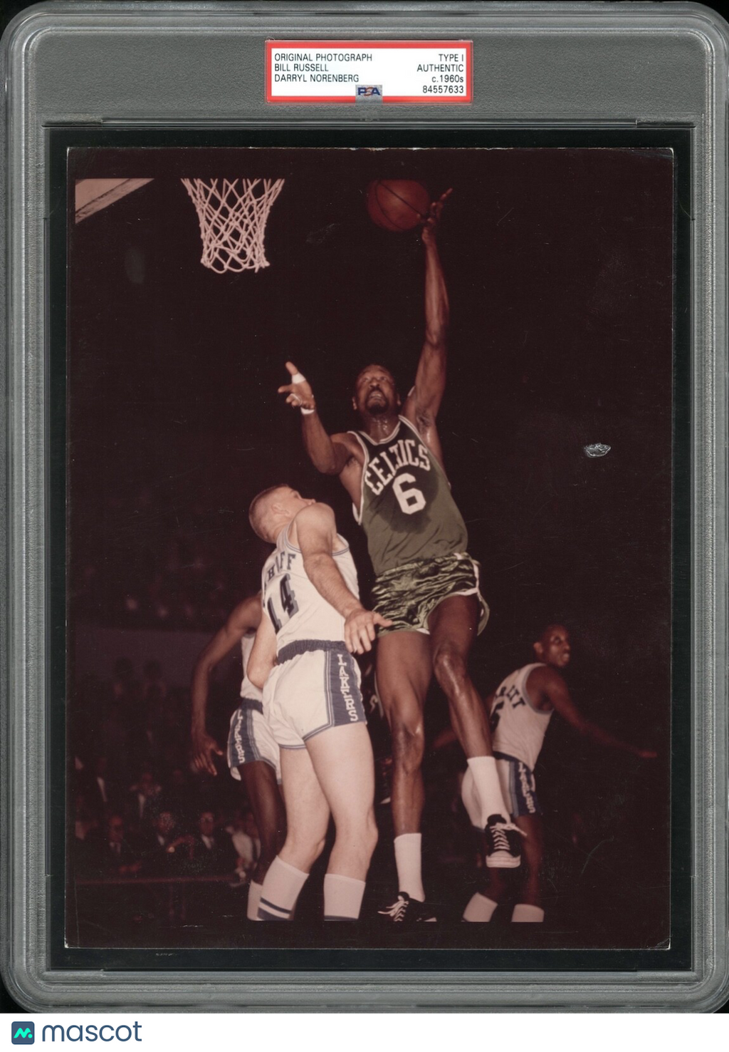 Bill Russell 1964-65 Celtics vs Lakers Type 1 Original Photo PSA/DNA