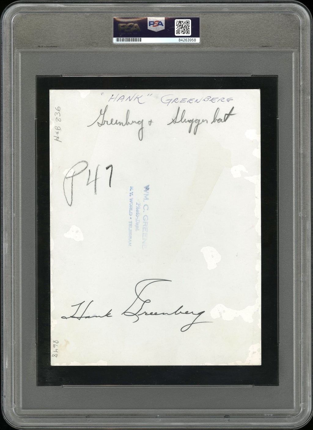 Hank Greenberg 1939 Detroit Tigers Type 1 Original Photo PSA/DNA Crystal Clear!