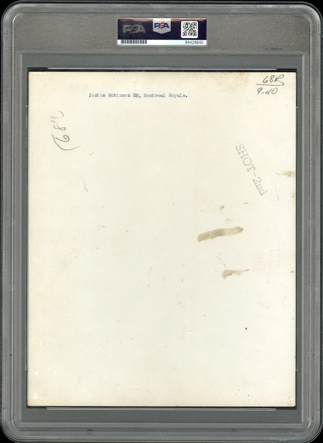 Jackie Robinson 1946 Pre-Rookie Montreal Royals Type 1 Original Photo PSA/DNA