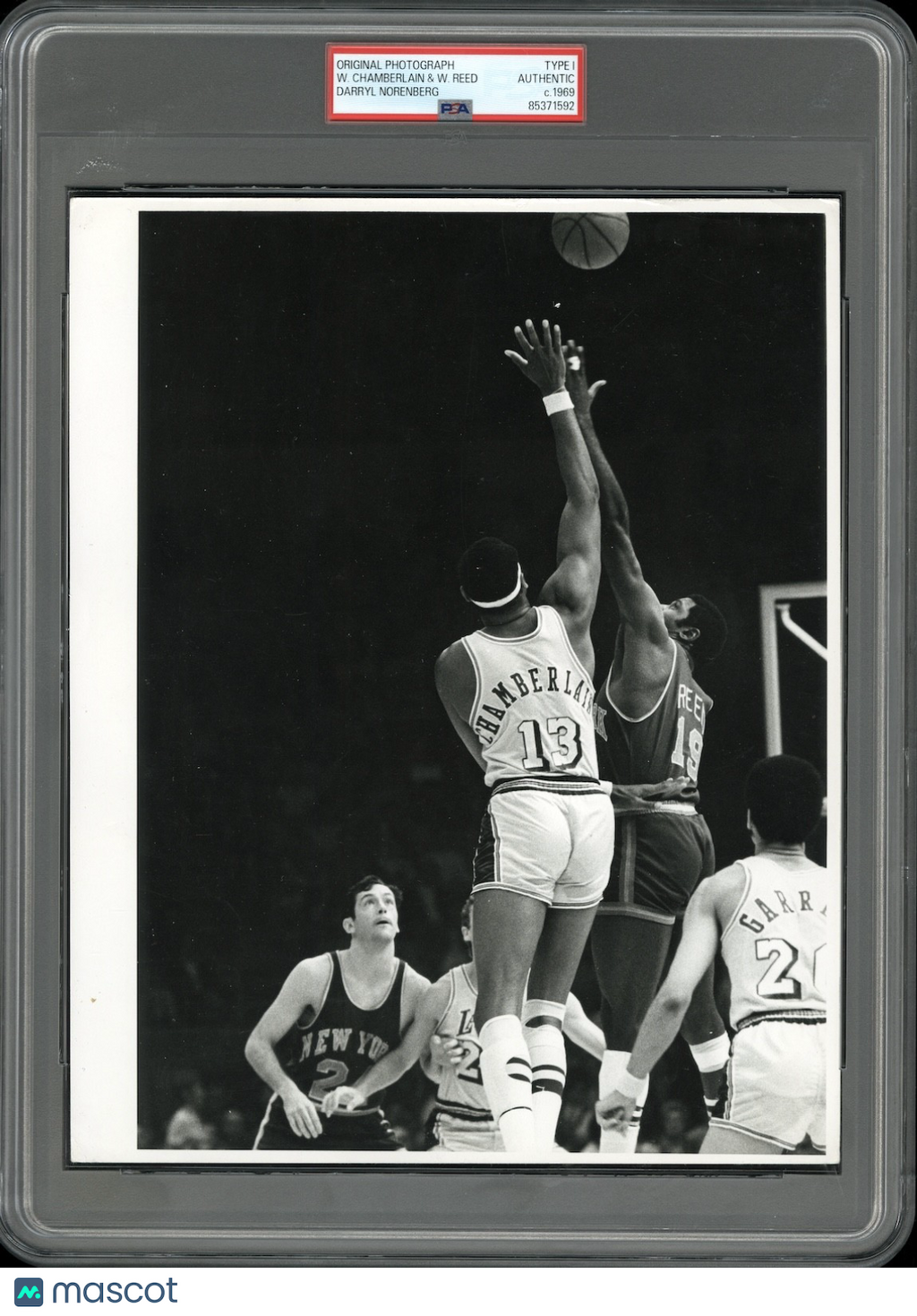 Wilt Chamberlain vs. Willis Reed 1969 NBA Type 1 Original Photo PSA/DNA