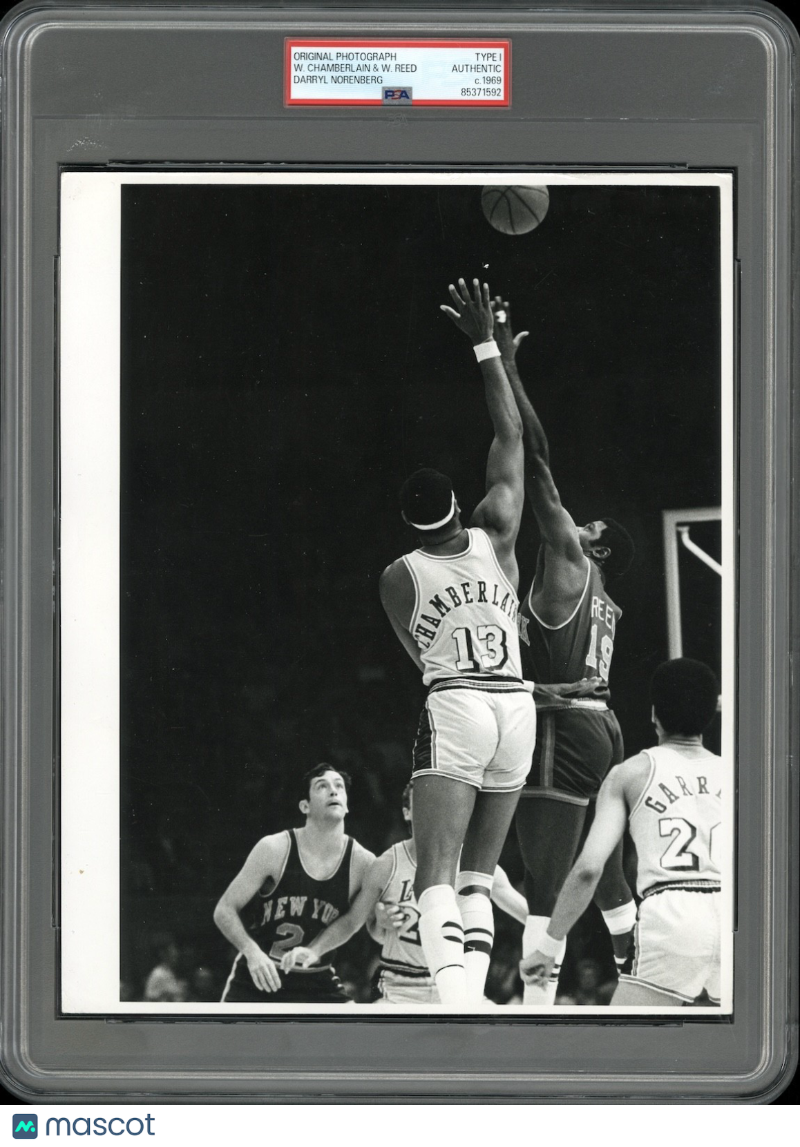 Wilt Chamberlain vs. Willis Reed 1969 NBA Type 1 Original Photo PSA/DNA