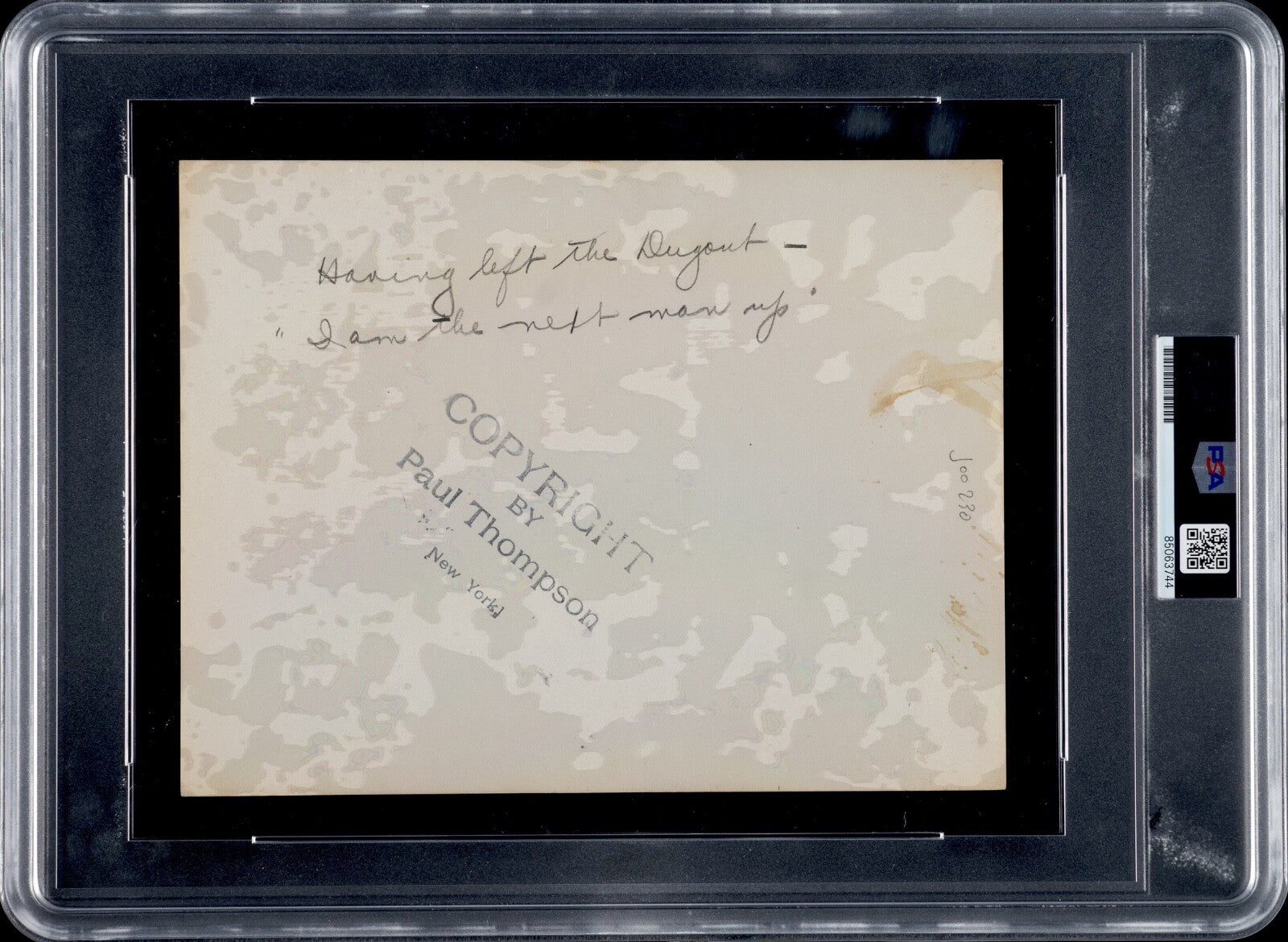 Babe Ruth 1920 Type 1 Original Photo PSA/DNA 1st Season w/Yankees Paul Thompson!