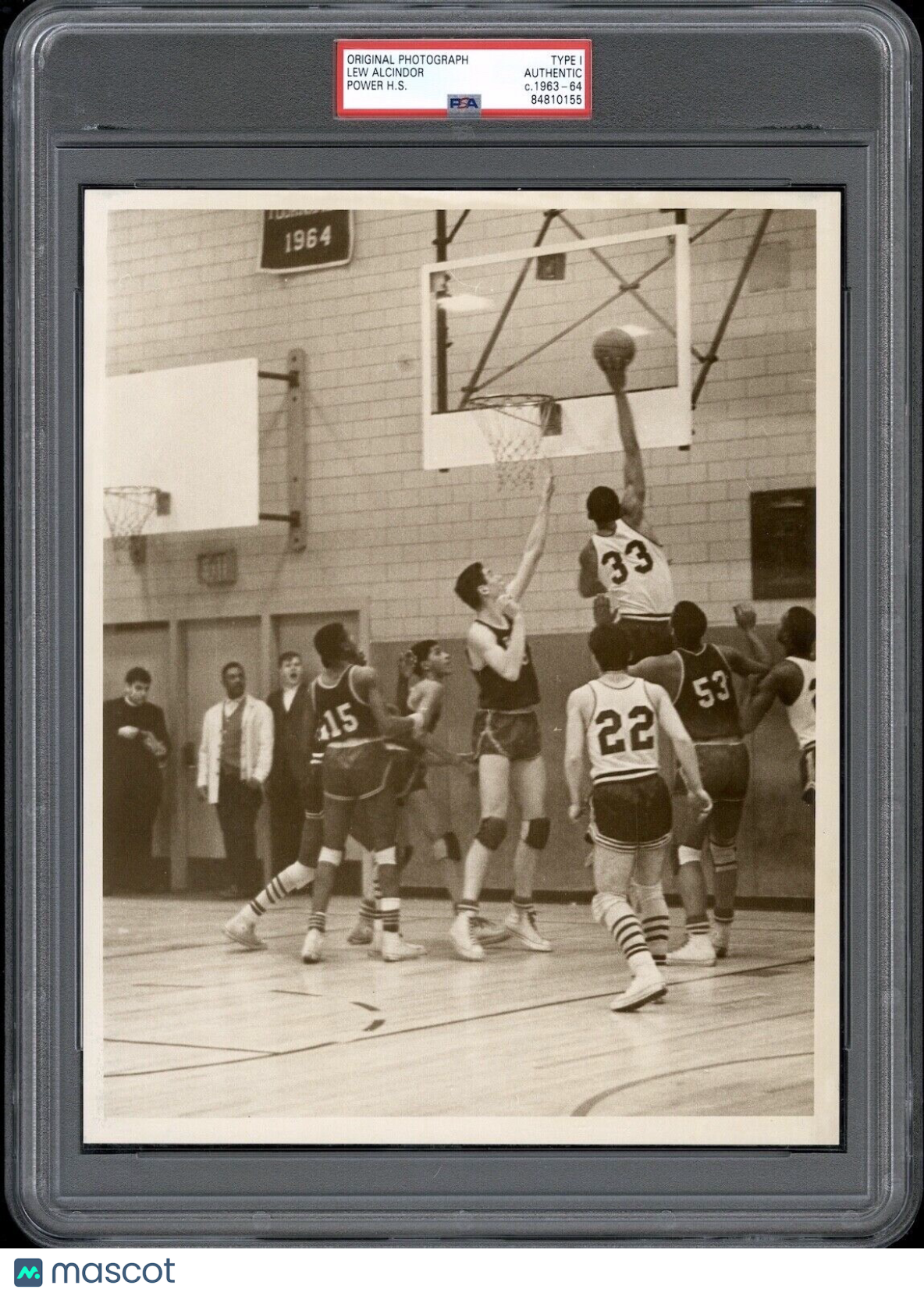 Lew Alcindor 1963-64 Power Memorial High School Type 1 Original Photo PSA/DNA