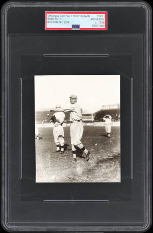 BABE RUTH 1916 RED SOX TYPE 1 ORIGNAL PHOTO PSA/DNA CONTACT PRINT CRYSTAL CLEAR
