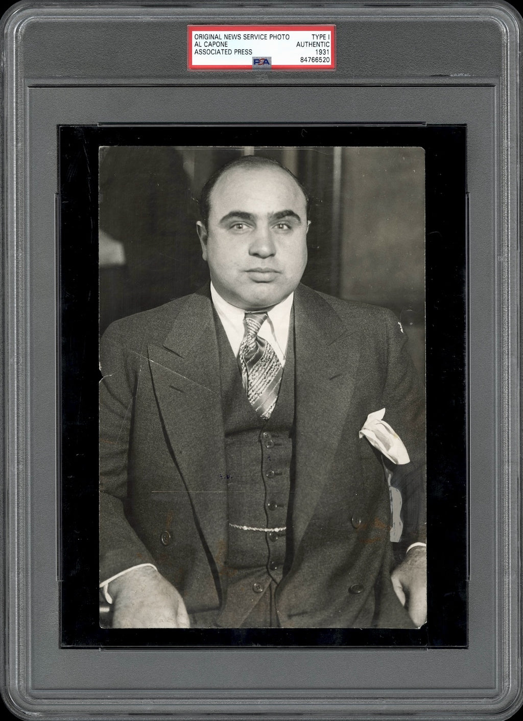Al Capone 1931 Type 1 Original Photo PSA/DNA *Dapper in Suit*