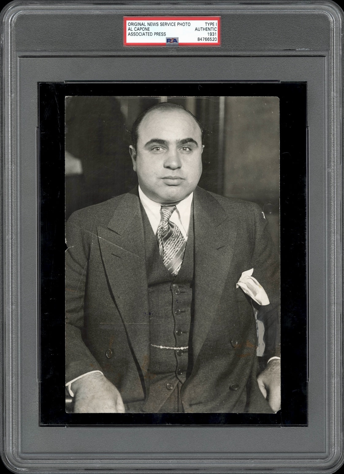 Al Capone 1931 Type 1 Original Photo PSA/DNA *Dapper in Suit*