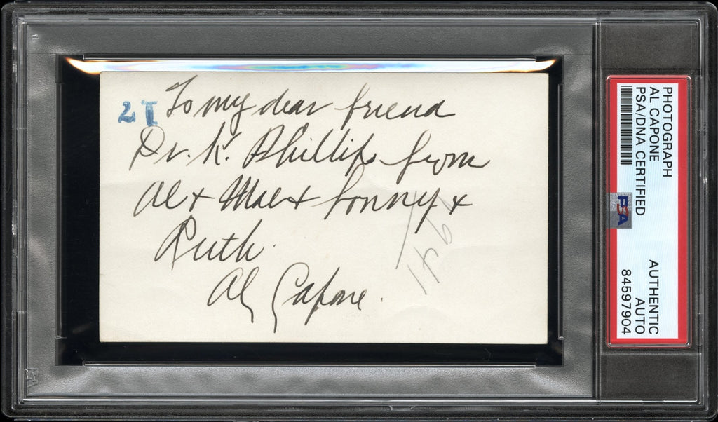 Al Capone 1929 Autographed Type 1 Original Photo PSA/DNA *Palm Island Mansion*