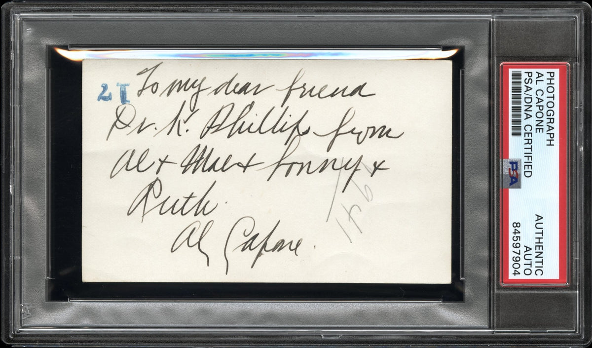 Al Capone 1929 Autographed Type 1 Original Photo PSA/DNA *Palm Island Mansion*