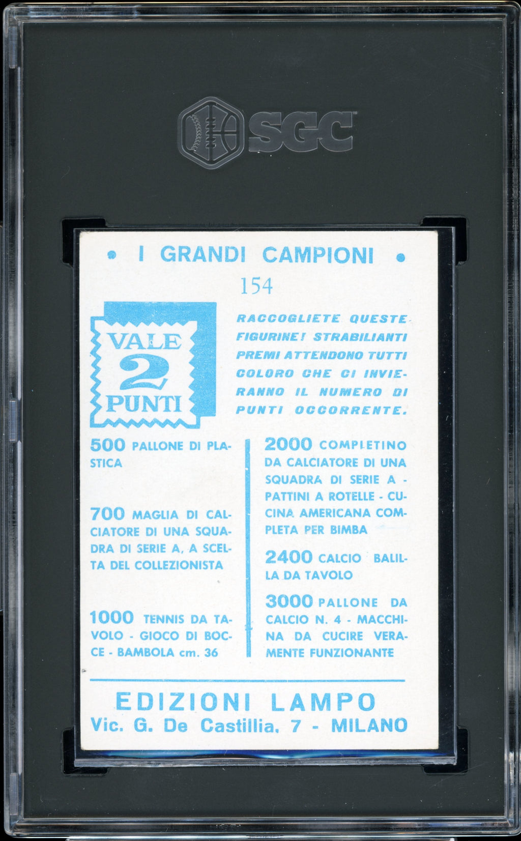 Cassius Clay 1965 Edizioni Lampo | Grandi Campioni (Points Back) #154 SGC 3