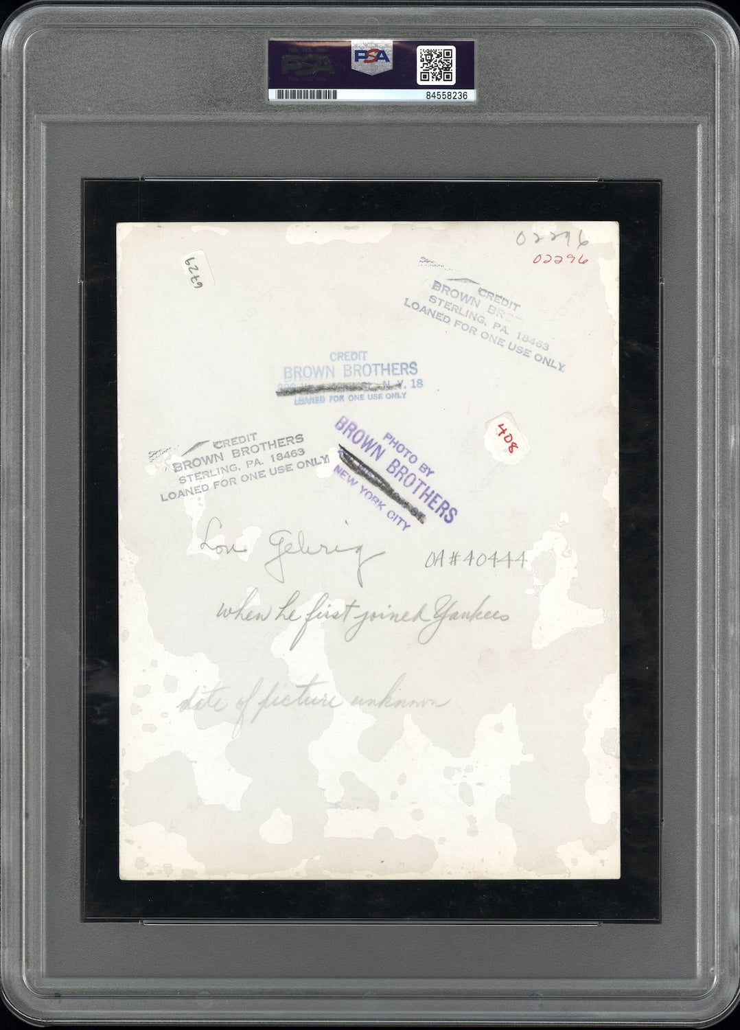 Lou Gehrig 1923 Rookie Type II Original Photo PSA/DNA