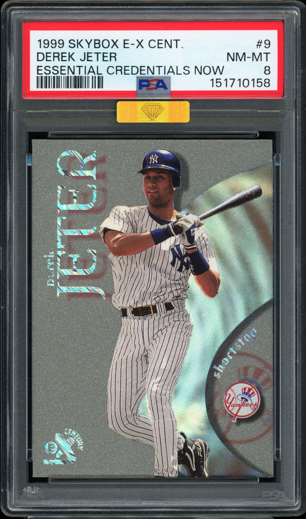 Derek Jeter 1999 Skybox E-X Century Essential Credentials Now #9 PSA 8
