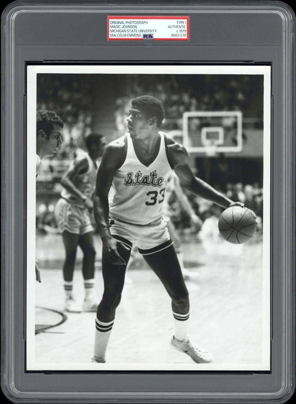 Magic Johnson 1979 Michigan State Type 1 Original Photo PSA/DNA Malcolm Emmons