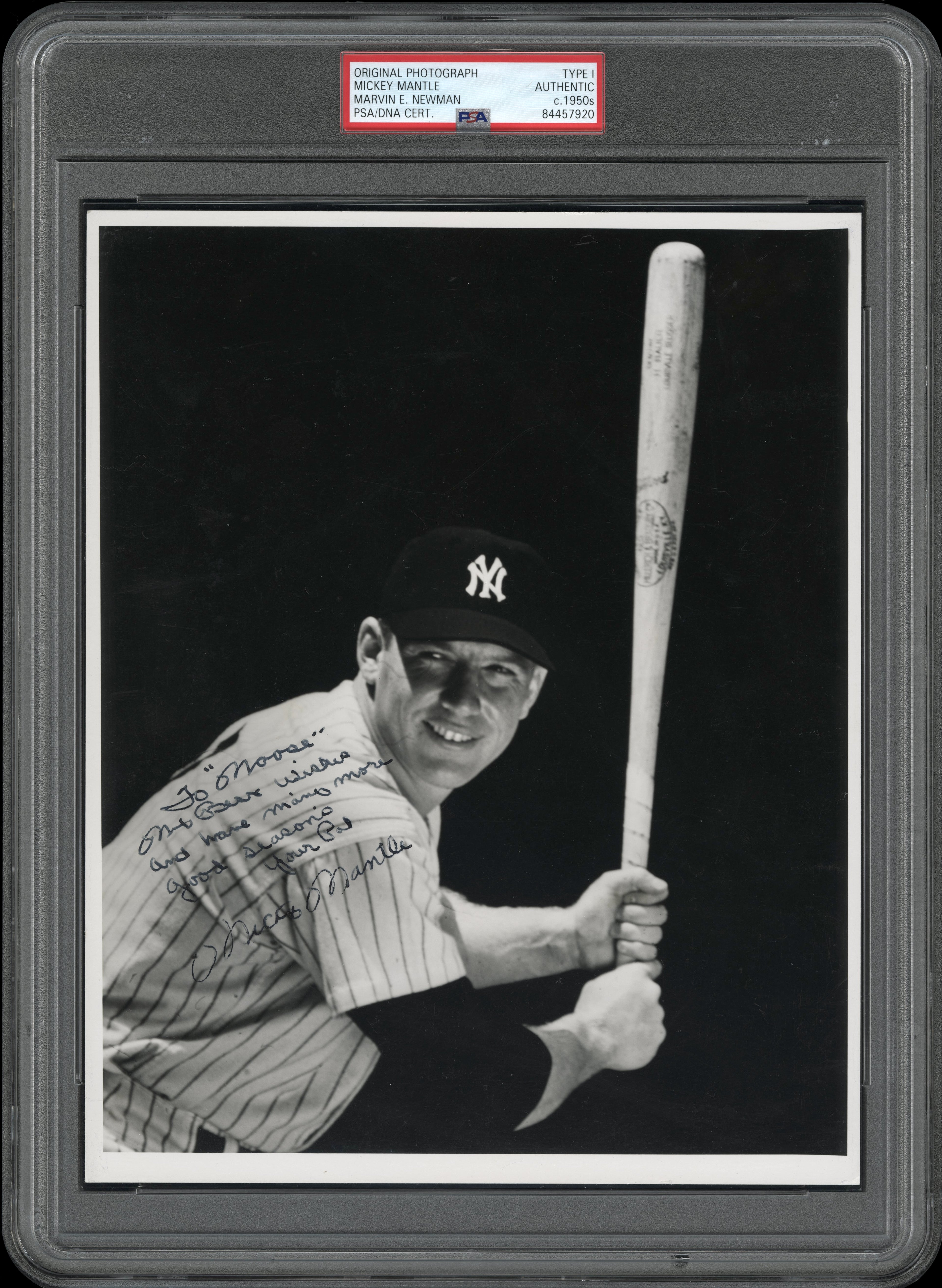 Mickey Mantle 1956 Marvin Newman Type I Original Photo PSA/DNA *MANTLE AUTO*