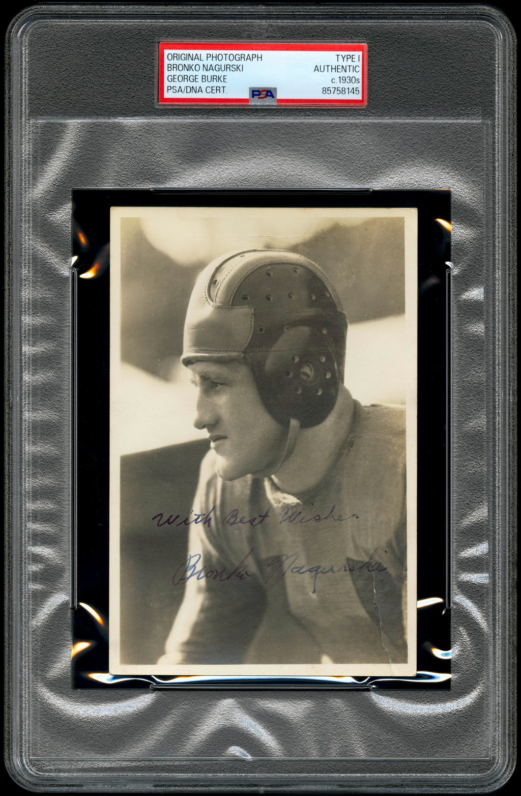 Bronko Nagurski 1930 Type 1 Original Photo PSA/DNA AUTOGRAPHED GEORGE BURKE