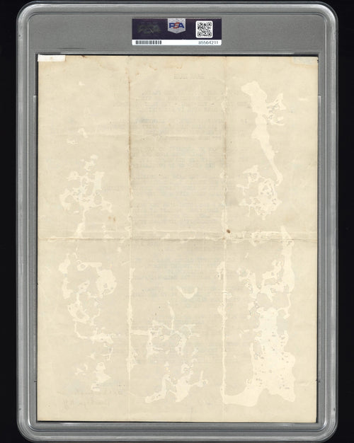 Babe Ruth 1932 Autographed Poem Related to "World Series Called Shot" PSA/DNA 9