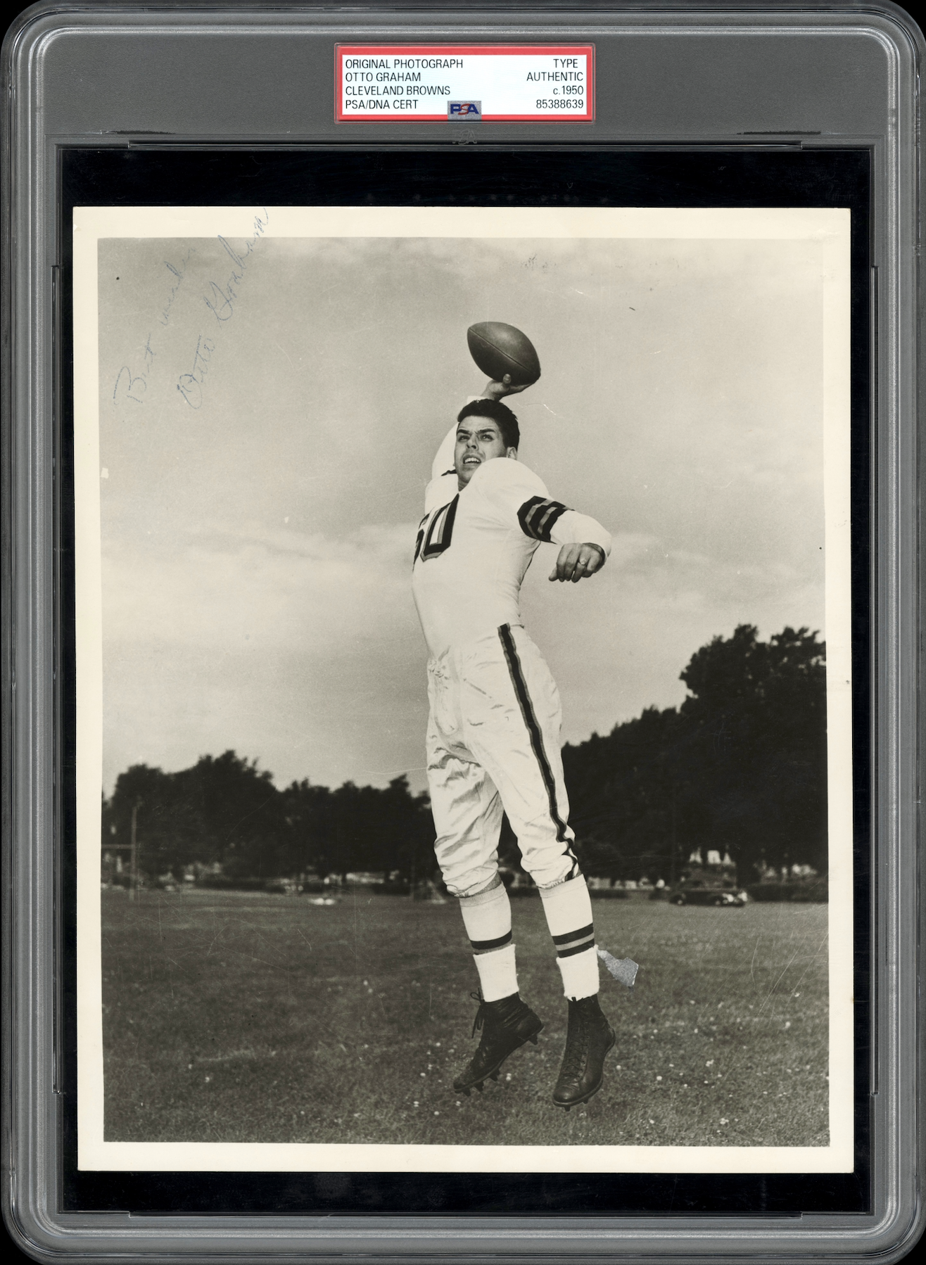 Otto Graham Type I Original Photo PSA/DNA + AUTO *1950 Bowman RC Image*