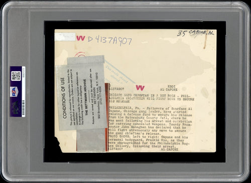 Al Capone 1929 Type III Original Photo PSA/DNA *RARE FULL MUGSHOT, NO TYPE 1'S!