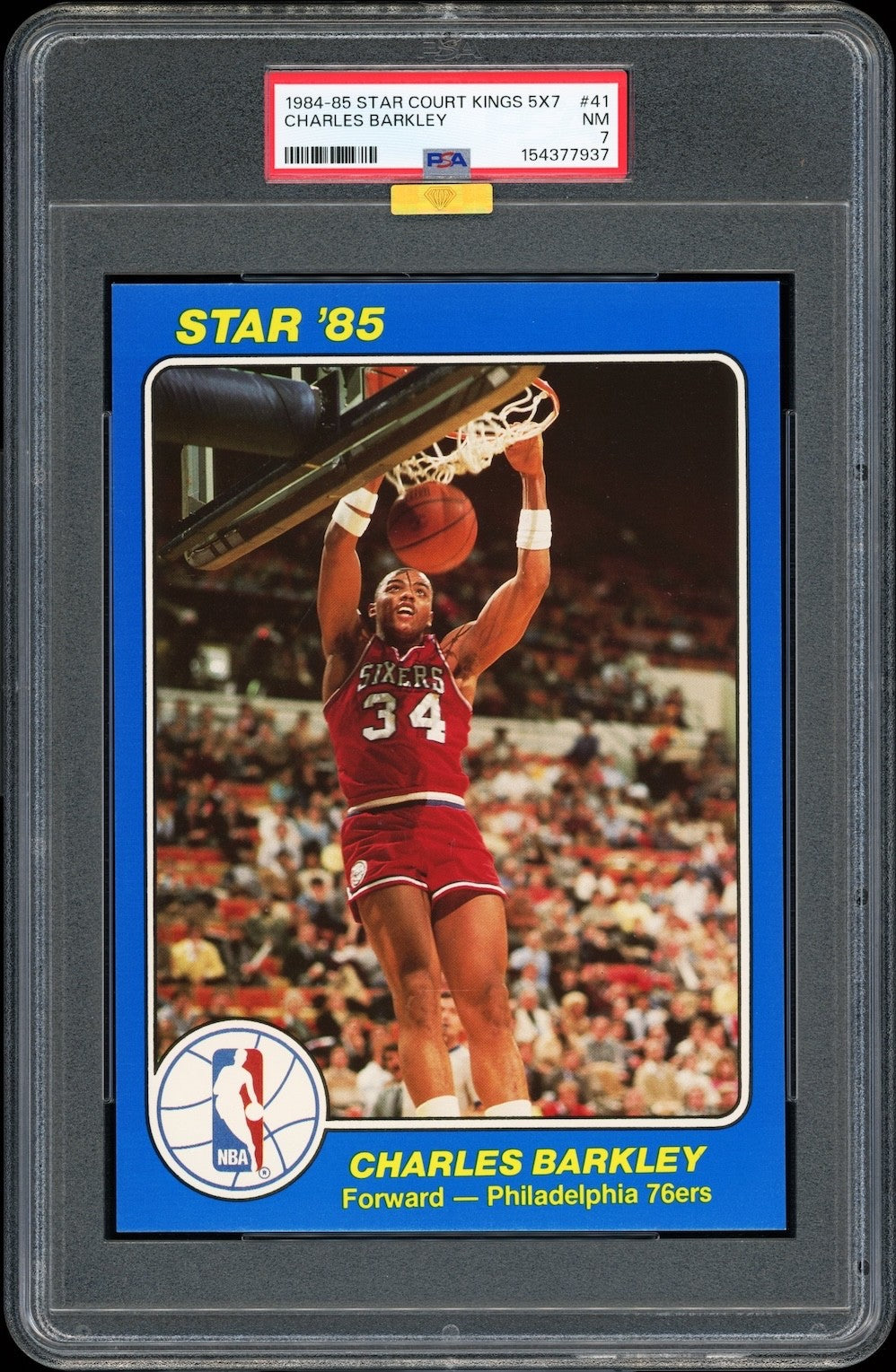 Charles Barkley 1984/85 Rookie Star Court King Supers PSA 7 Extremely High-End