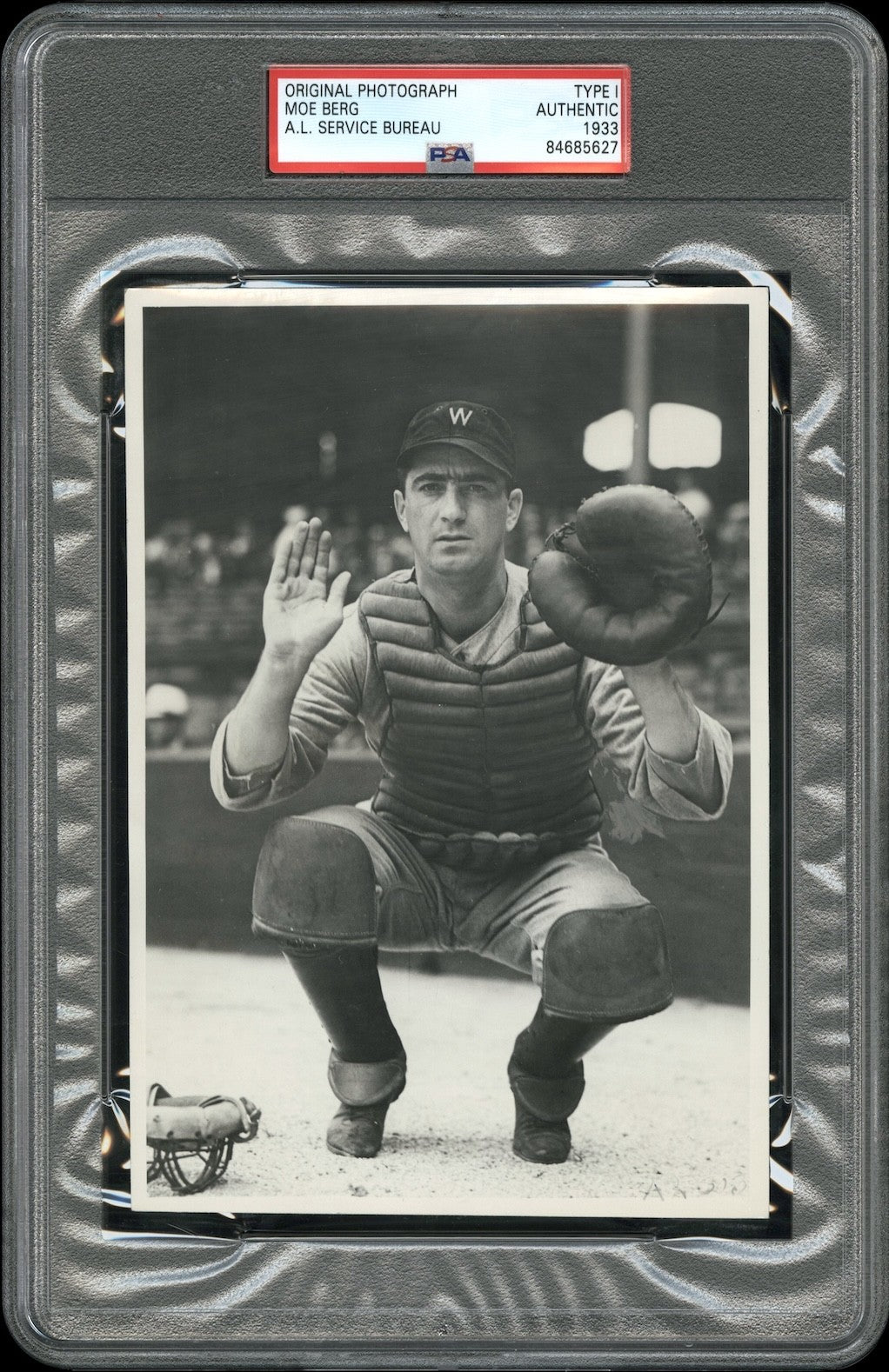 Moe Berg 1933 Jewish CIA Spy WWII Senators Type 1 Original Photo PSA/DNA