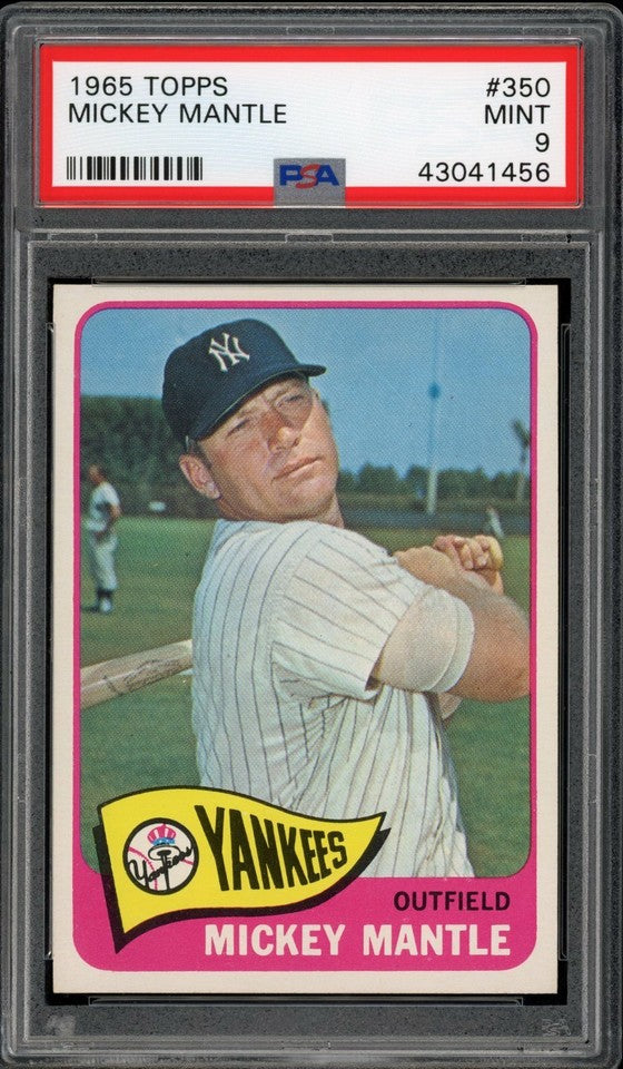 Mickey Mantle 1965 Topps Yankees Card #350 PSA 9 "High-End Centered *