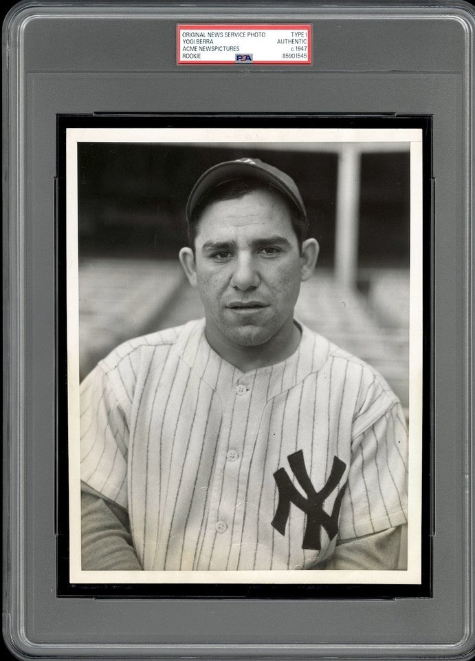 Yogi Berra 1947 Rookie Type 1 Original Photo PSA/DNA *His Best Rookie Portrait*