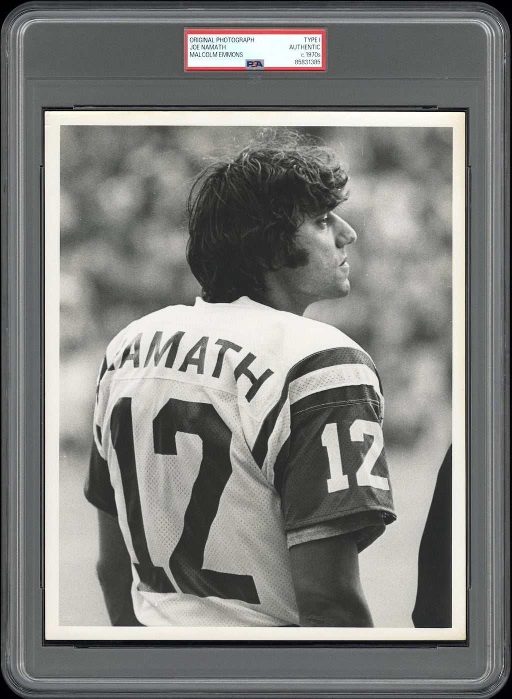 Joe Namath 1971 NY Jets NFL Type 1 Original Photo PSA/DNA Malcolm Emmons
