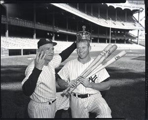 Mickey Mantle 1956 Triple Crown w/Bats Original Photo Film Negative 4x5 RARE!