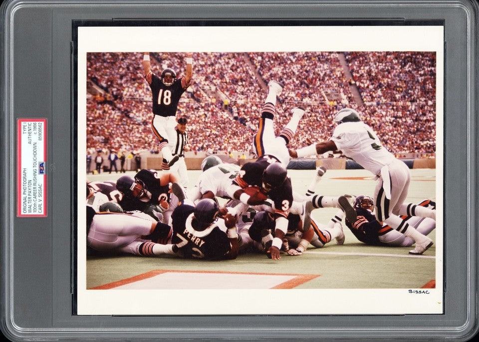 Walter Payton 1986 Type 1 Original Photo PSA/DNA RARE Color *100th Touchdown*