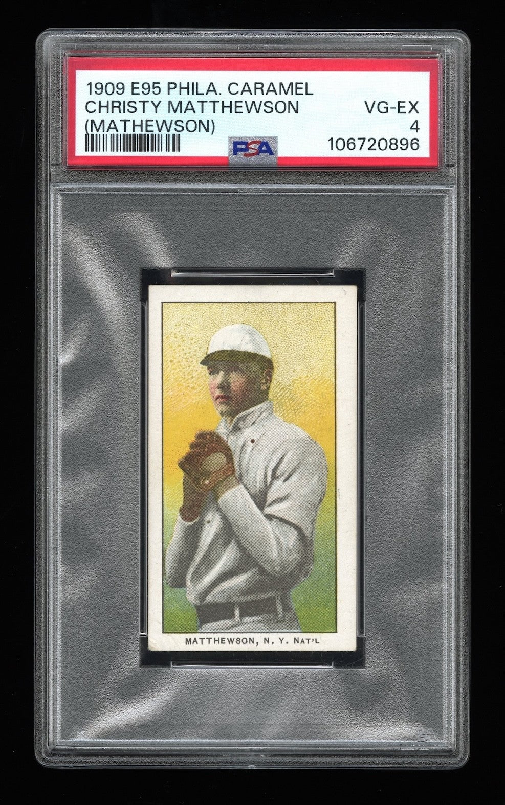 Christy Mathewson 1909 E95 Caramel Card PSA 4 *Fresh Grade High-End No Staining*