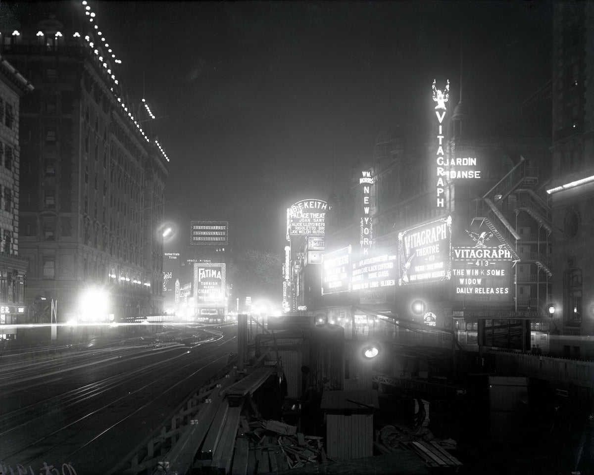 NYC Times Square 1914 Original Glass Plate Photo Negative *Crystal Clear*