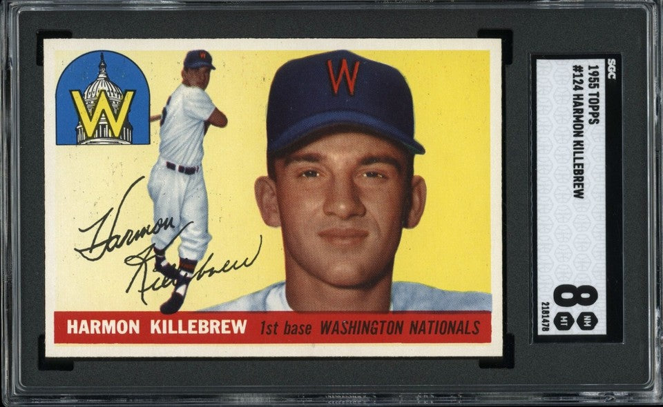 Harmon Killebrew 1955 Topps Rookie Baseball Card #124 *CENTERED*