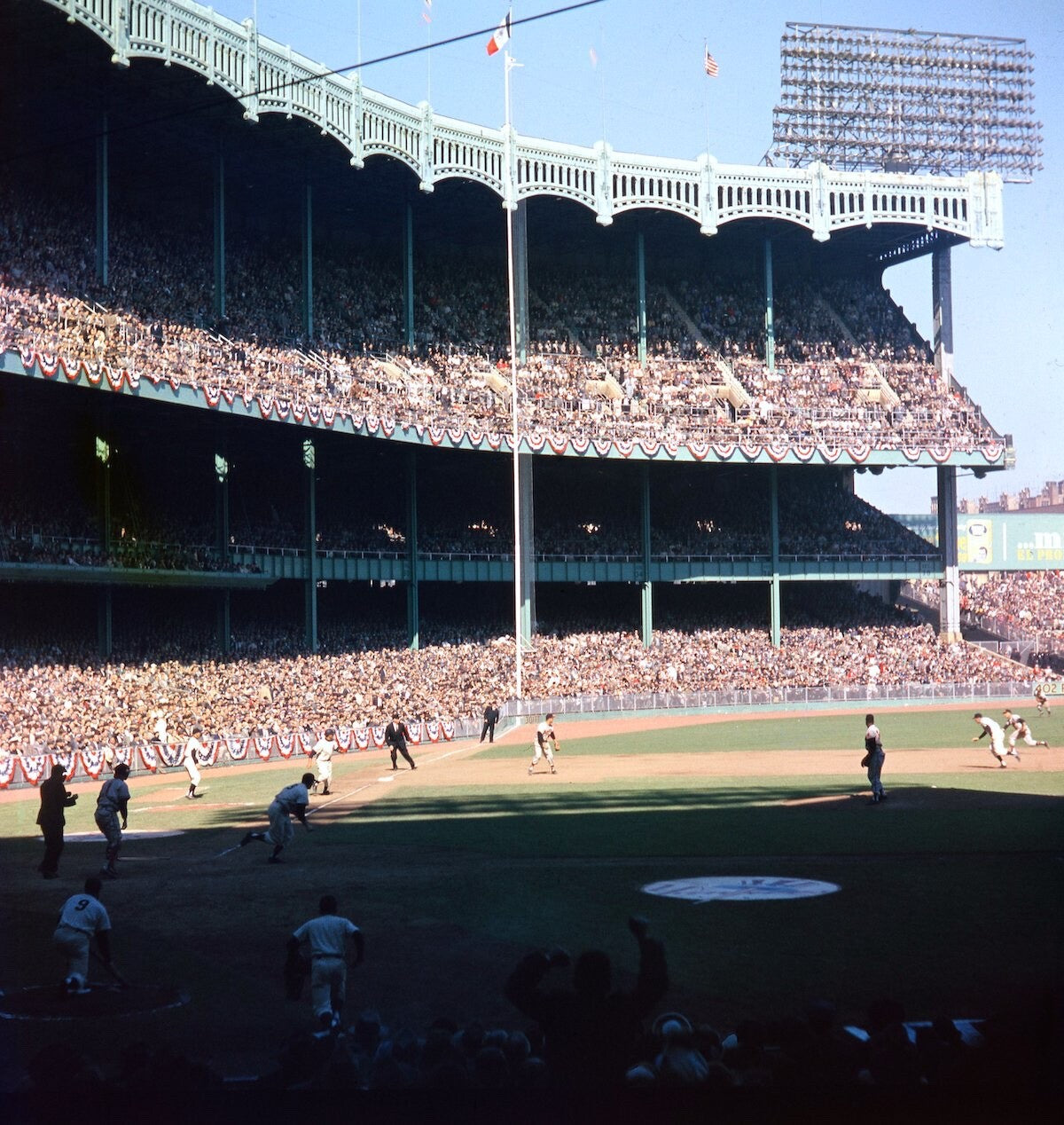 1957 World Series Yankee Stadium vs. Braves Original Photo Color Negative 120MM