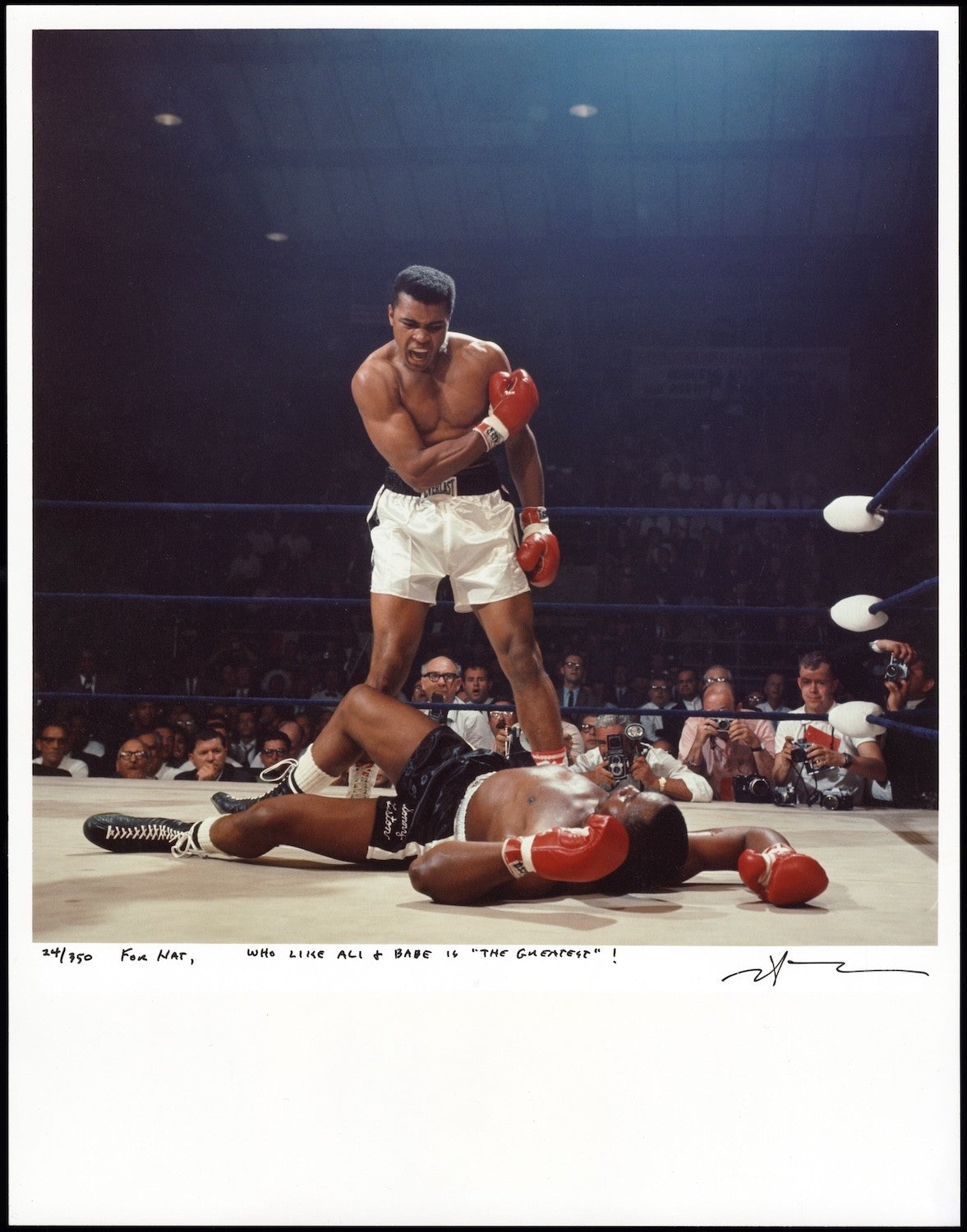 Muhammad Ali Liston 1990's Type II Original Photo PSA/DNA Signed by Leifer /350