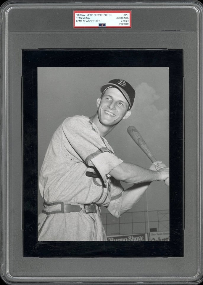 Stan Musial 1943 St. Louis Cardinals Type 1 Original Photo PSA/DNA Crystal Clear