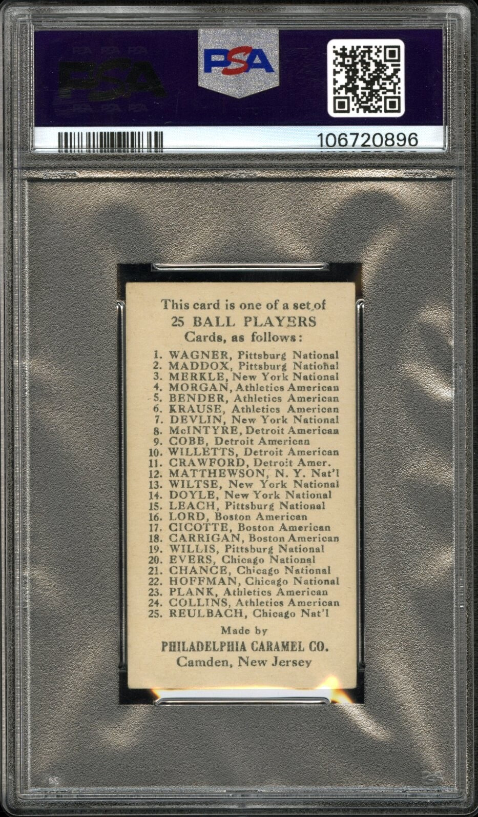 Christy Mathewson 1909 E95 Caramel Card PSA 4 *Fresh Grade High-End No Staining*