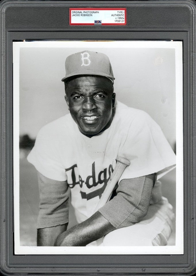Jackie Robinson 1950 Brooklyn Dodgers Portrait Type 1 Original Photo PSA/DNA