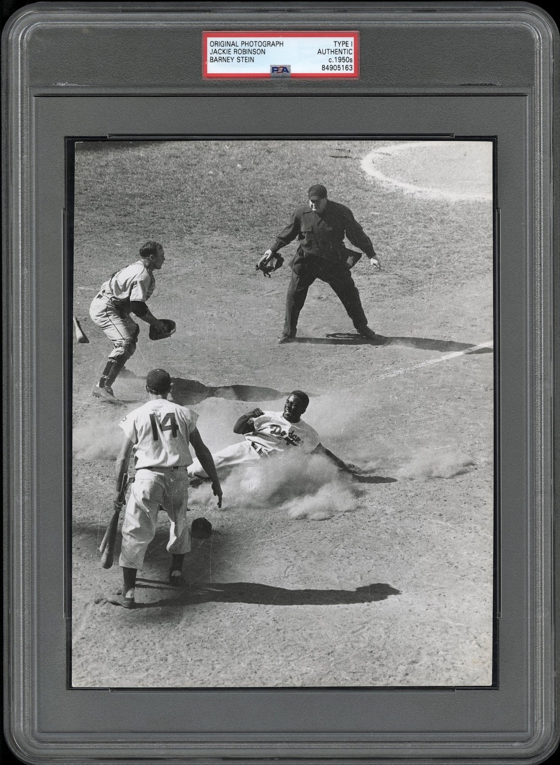 Jackie Robinson 1951 Type 1 Original Photo PSA/DNA *Sliding Safe at Home*