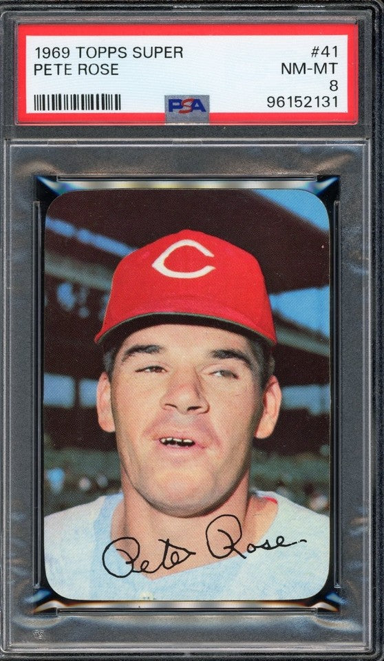 Pete Rose 1969 Topps Super Card #41 PSA 8 *HIGH-END*