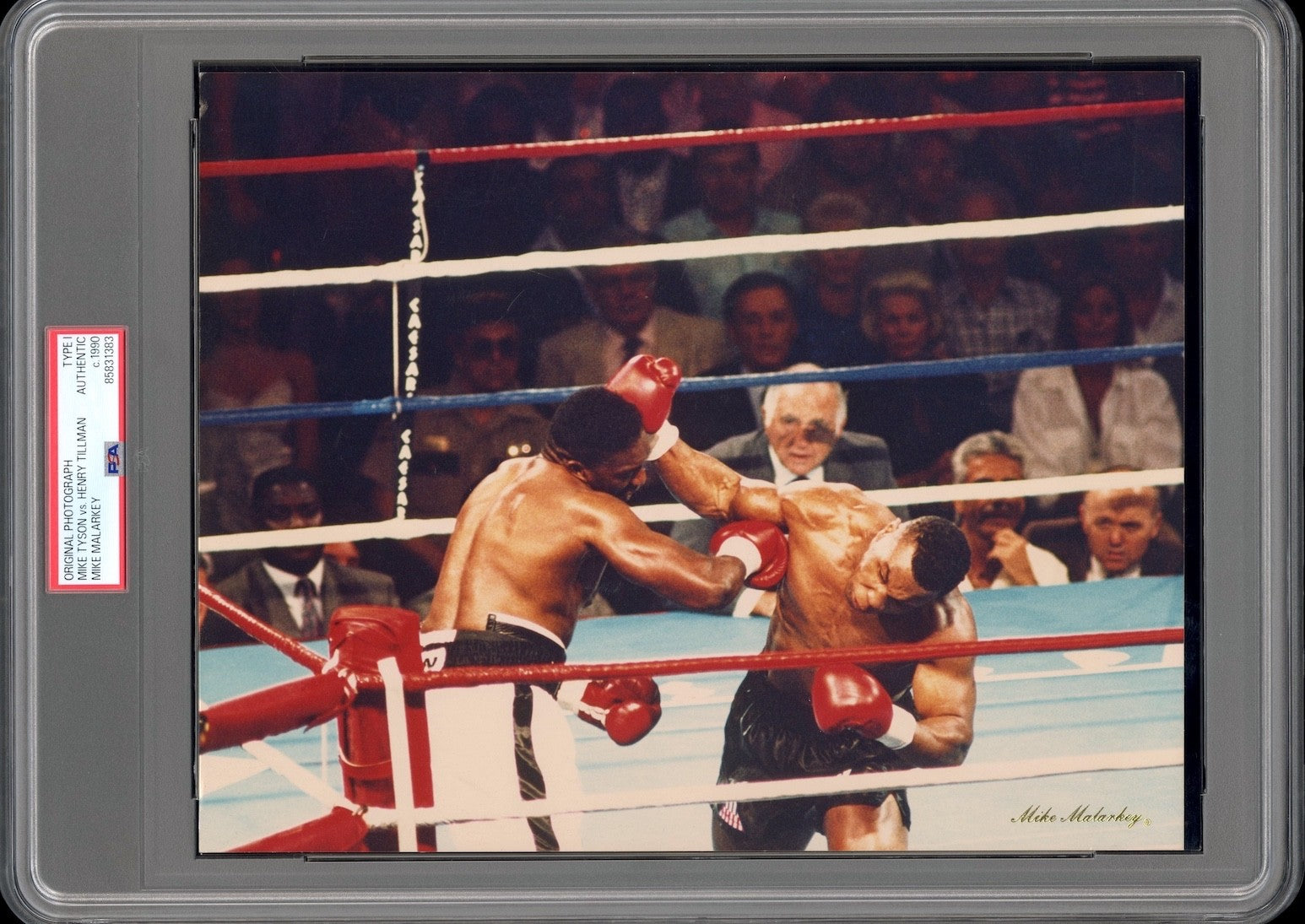 Mike Tyson 1990 Knockout Punch vs Tillman Boxing Type 1 Original Photo PSA/DNA