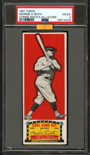 Babe Ruth 1951 Topps Connie Mack's All-Stars Baseball Card #20 PSA 4 *MBA GOLD*